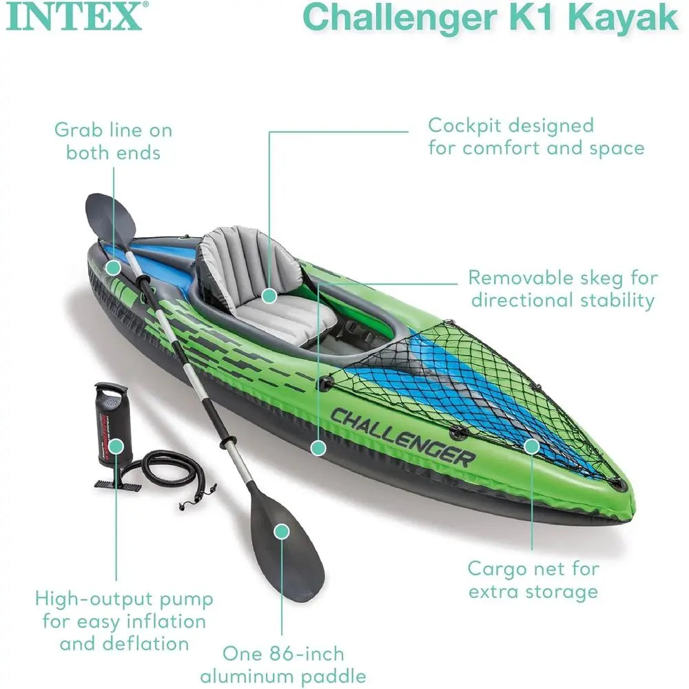 Inflatable Kayak Series: Deluxe 86in Kayak Paddles – Super Strong PVC – Adjustable Seat with Backrest