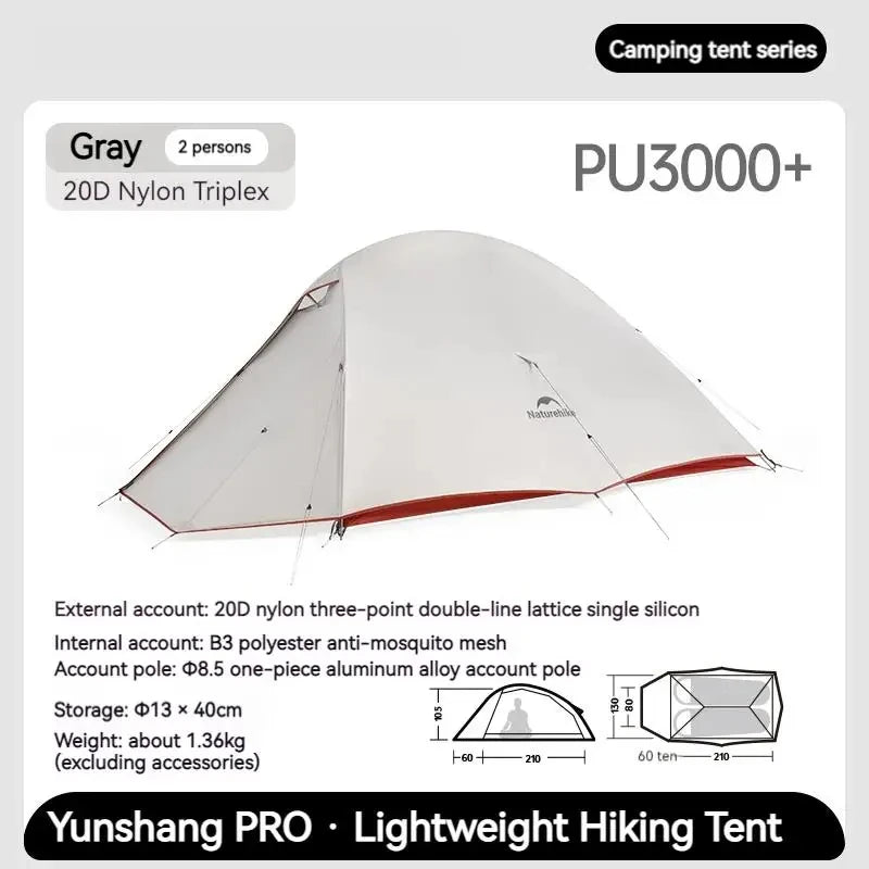Hike Ultralight Pro Trekking Tent Nylon 1/2 People Tent