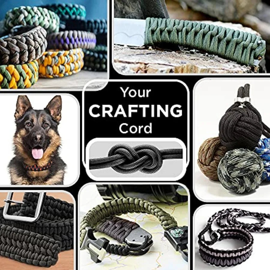Paracord Type III 550 Neon Green 50 ft 4mm Tactical Rope MIL-SPEC Outdoor para Cord Camping Hiking Fishing Gear