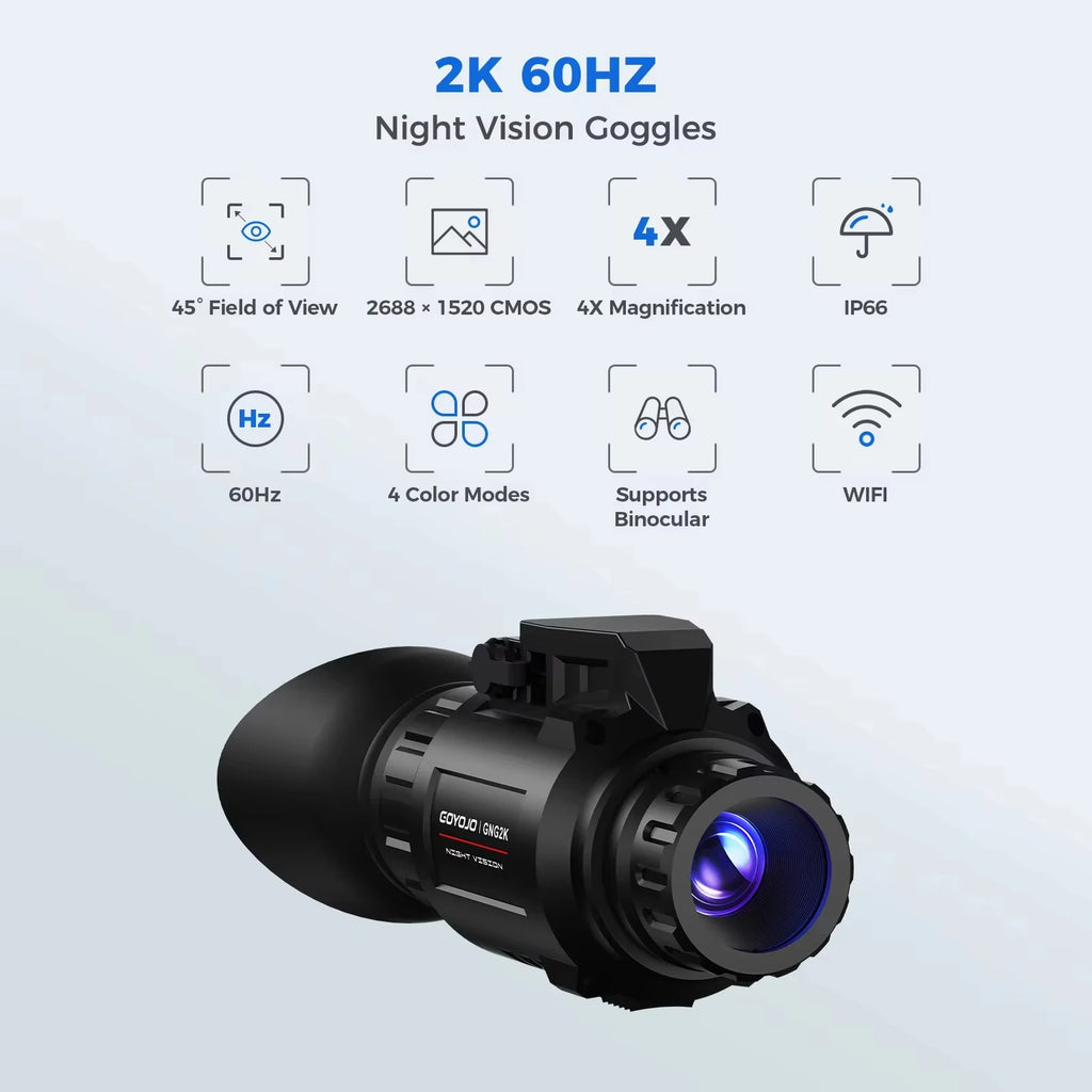 GNG2K Night Vision Monocular Goggles 2688x1520  940nm Hunting Hiking