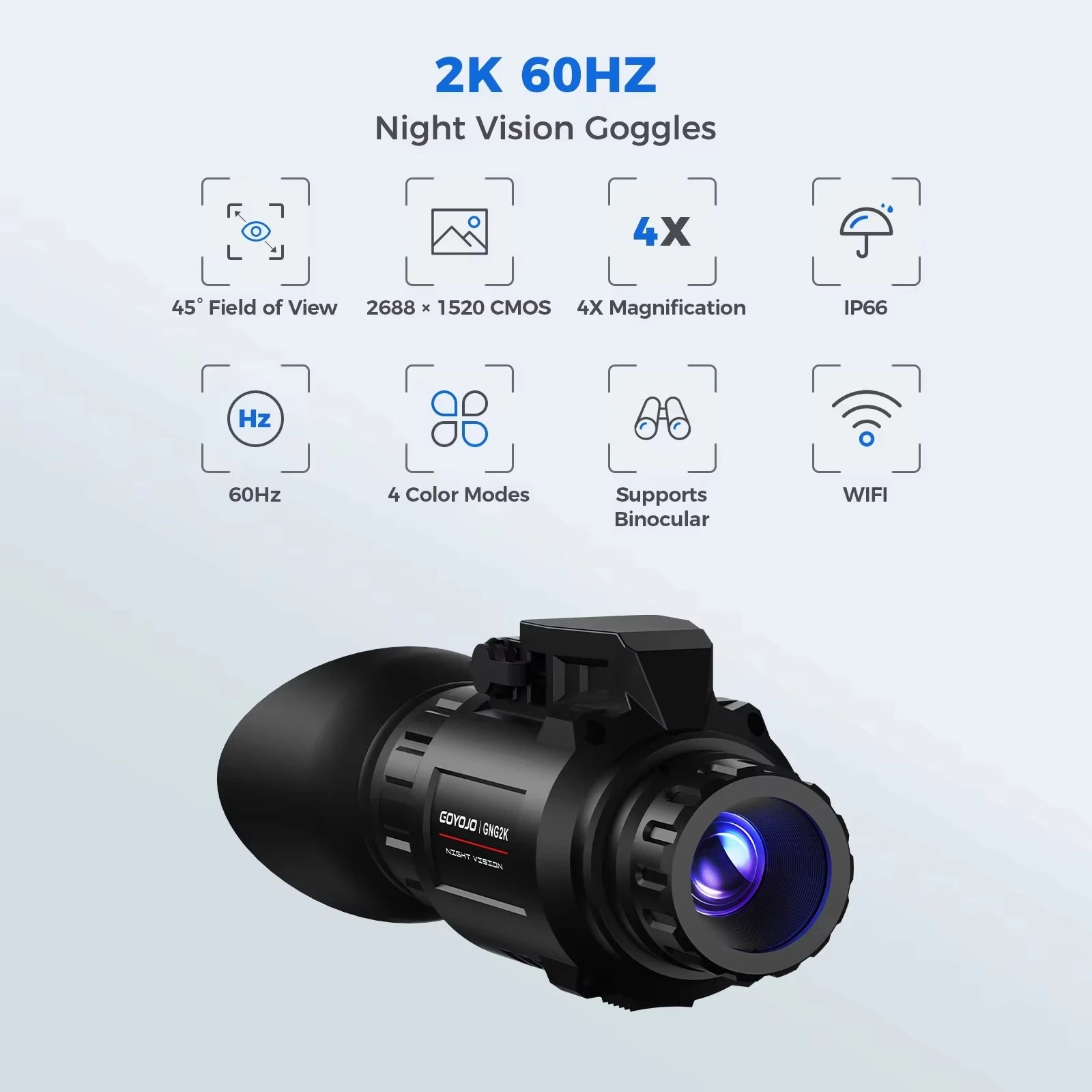 GNG2K Night Vision Monocular Goggles 2688x1520  940nm Hunting Hiking