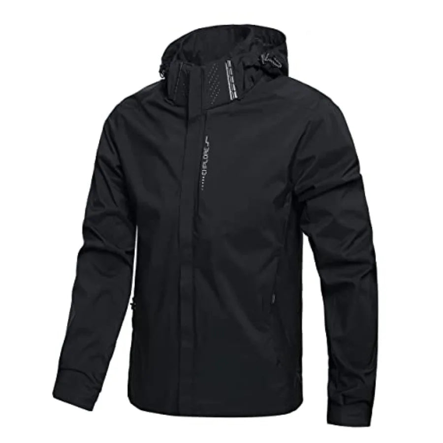 Men's Lightweight Waterproof Rain Jacket, Shell Hooded Outdoor Raincoat Hiking Windbreaker jacket