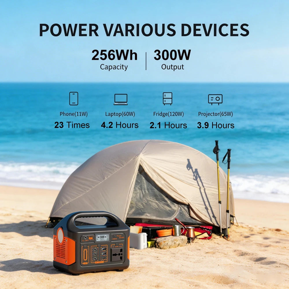 500W 300W Portable Power Station 460.8Wh LiFePO4 Battery Charging Station 110V Solar Generator Power Bank for Camping