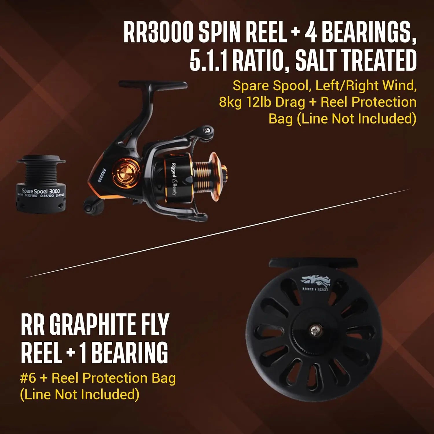 5-in-1 Fishing Rod: Spin, Fly, Fresh & Saltwater, Compact 7'3" Rod with 4 Tips, 2 Reels, Rugged Case