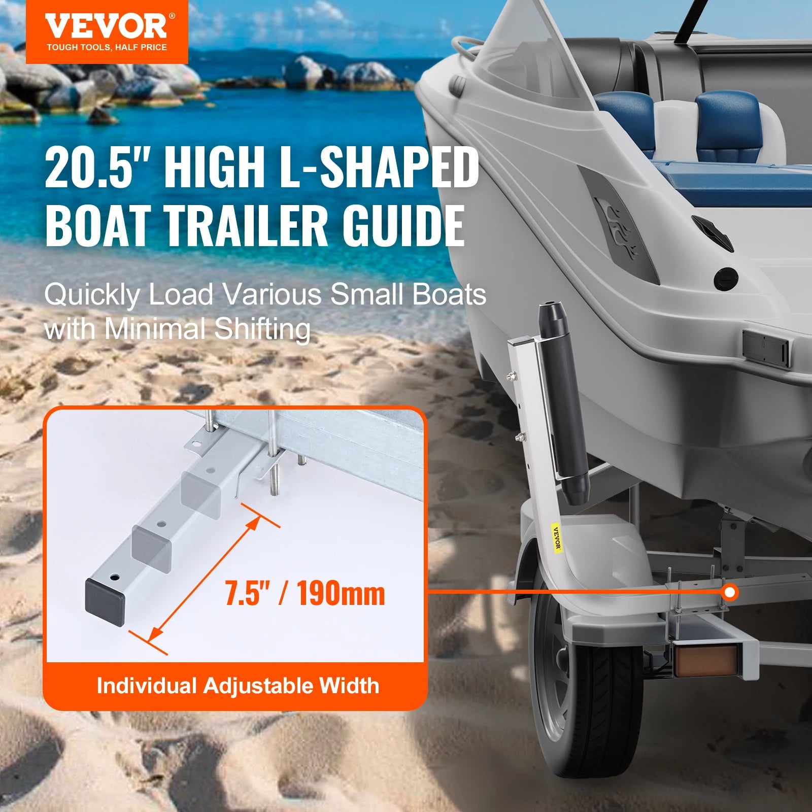 Adjustable Boat Trailer Guide Guide Poles Galvanized Steel Trailer Guide