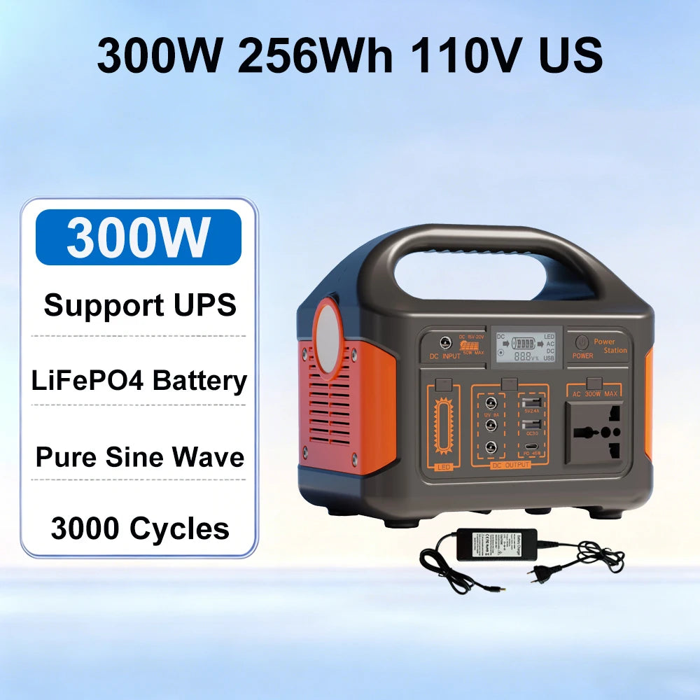 500W 300W Portable Power Station 460.8Wh LiFePO4 Battery Charging Station 110V Solar Generator Power Bank for Camping