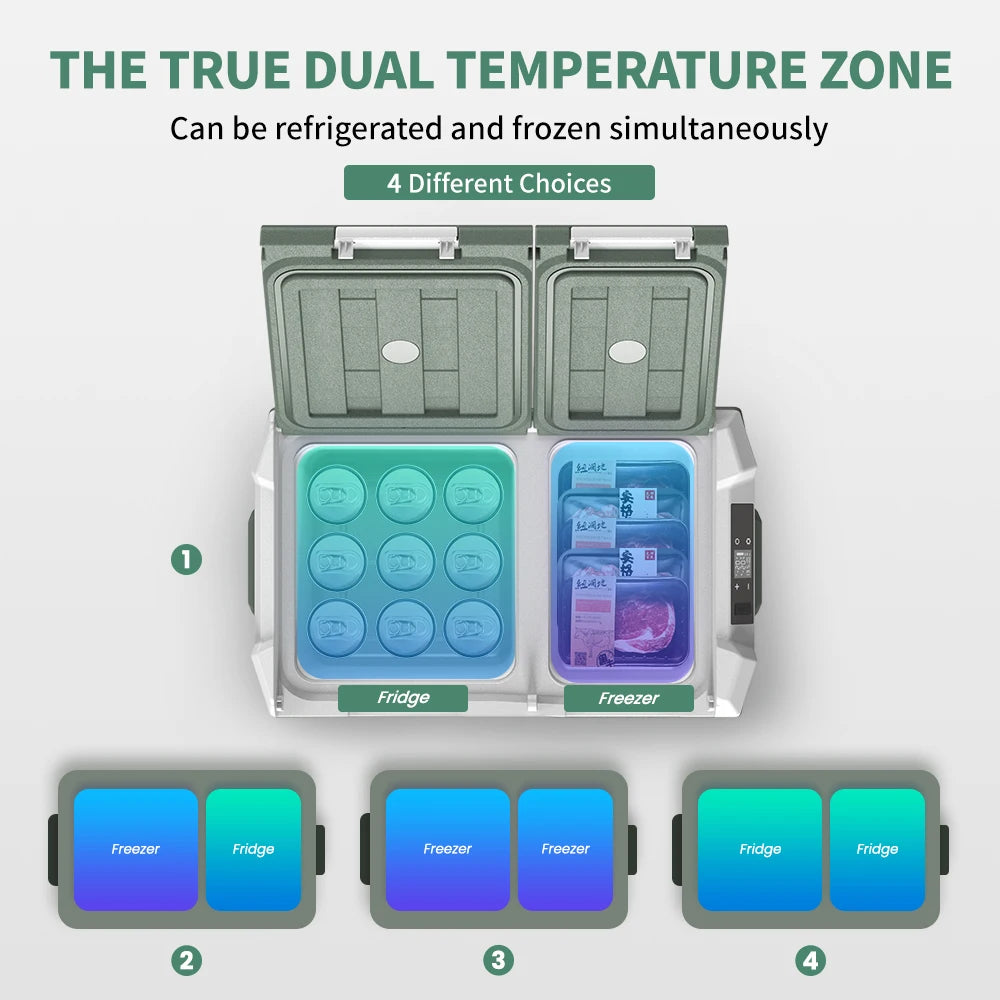 NLS 20L 30L 40L Car Refrigerator Mini Fridge Freezer 12V Portable Compressor Cooler 12/24V DC 100-240V AC for Camping