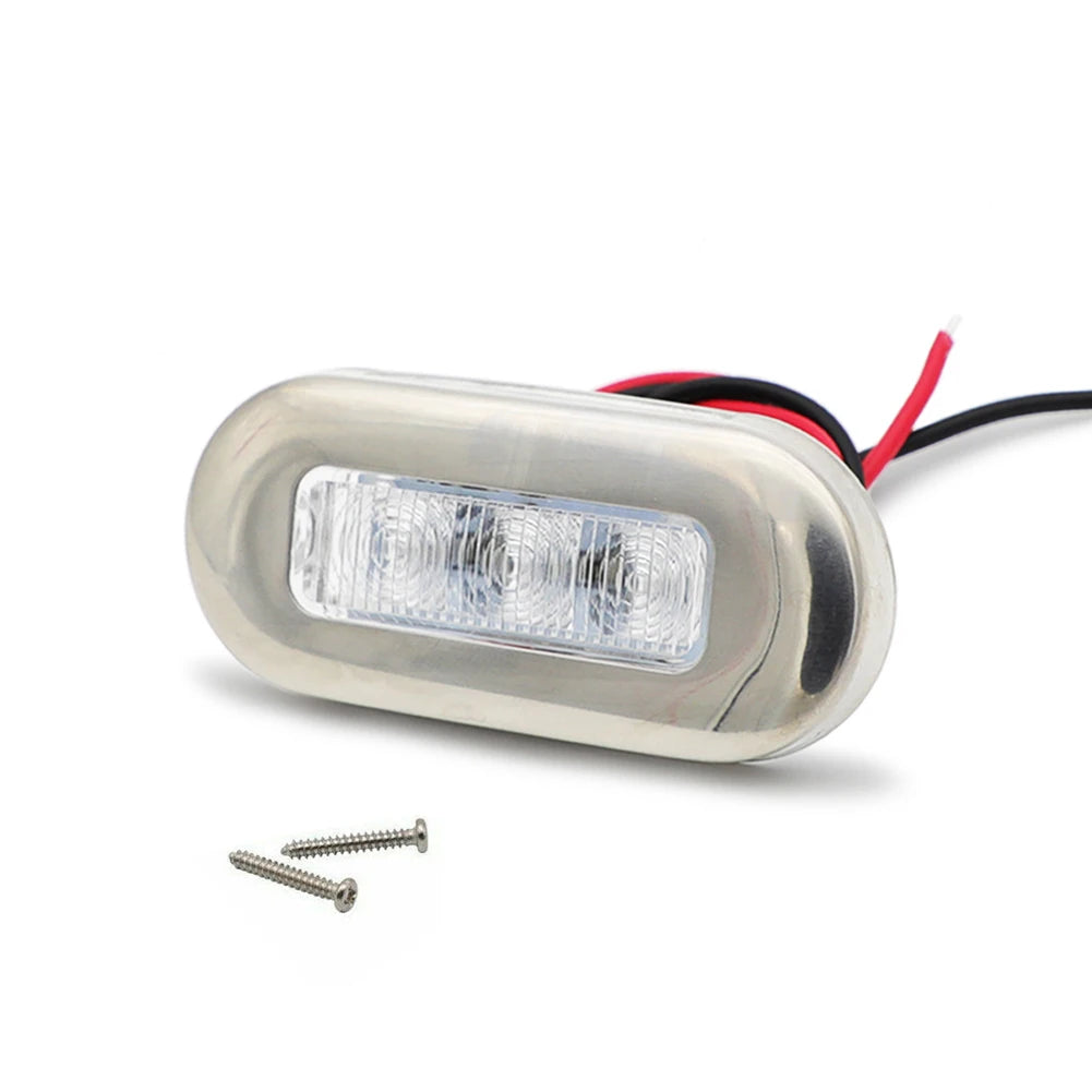 4pcs Boat Courtesy Lights Marine Grade 24V Waterproof Cool Blue LED