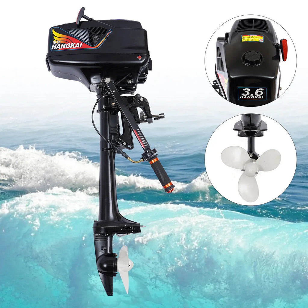 3.6HP 2 Stroke Heavy Duty Outboard Motor Boat Motor  Water Cooling System Short Shaft