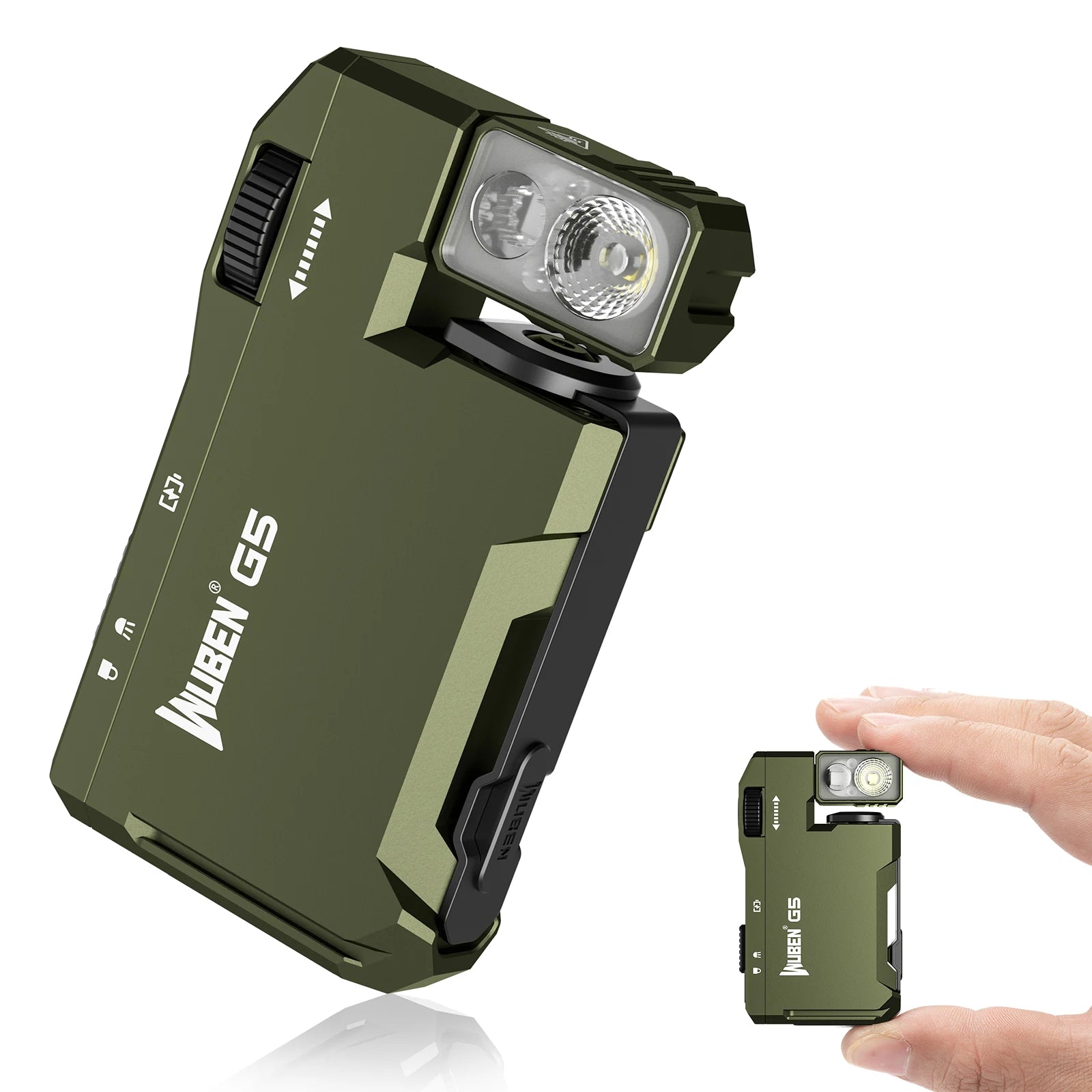 Rechargeable EDC Flashlight, 400 Lumens Dual Light Sources Mini Flashlight