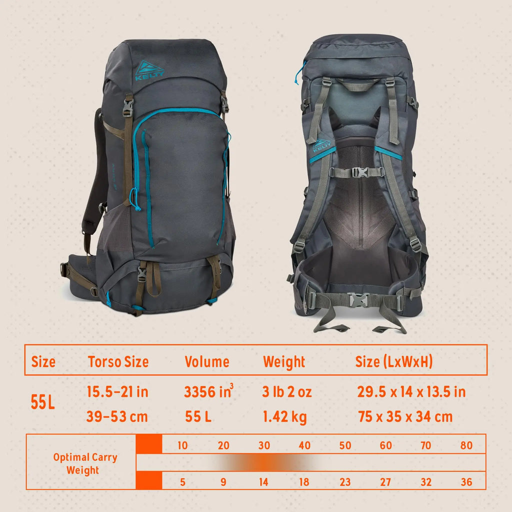 Internal Frame Hiking Backpack 35L Lightweight Pack For Multi-Day Trekking