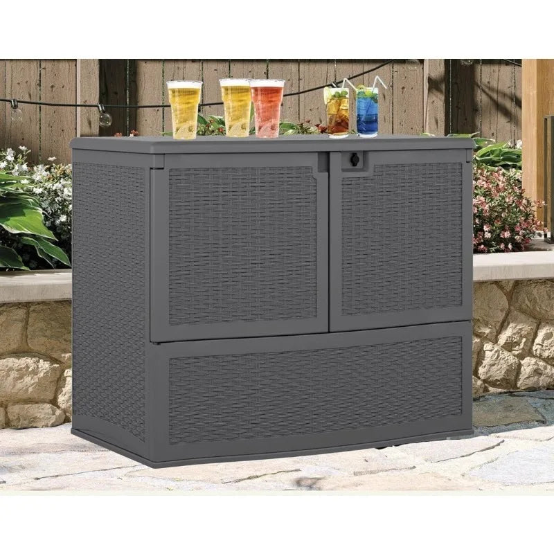 Vertical Deck Box,  Patio Storage Box for Furniture Cushions, 195-Gallon