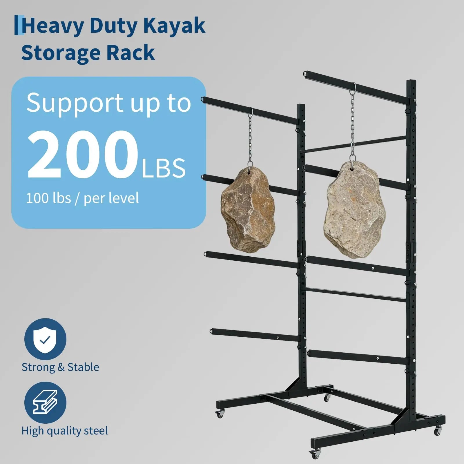 Freestanding Kayak Storage Rack 2/3/4 Tier Adjustable Canoe Stand Heavy Duty