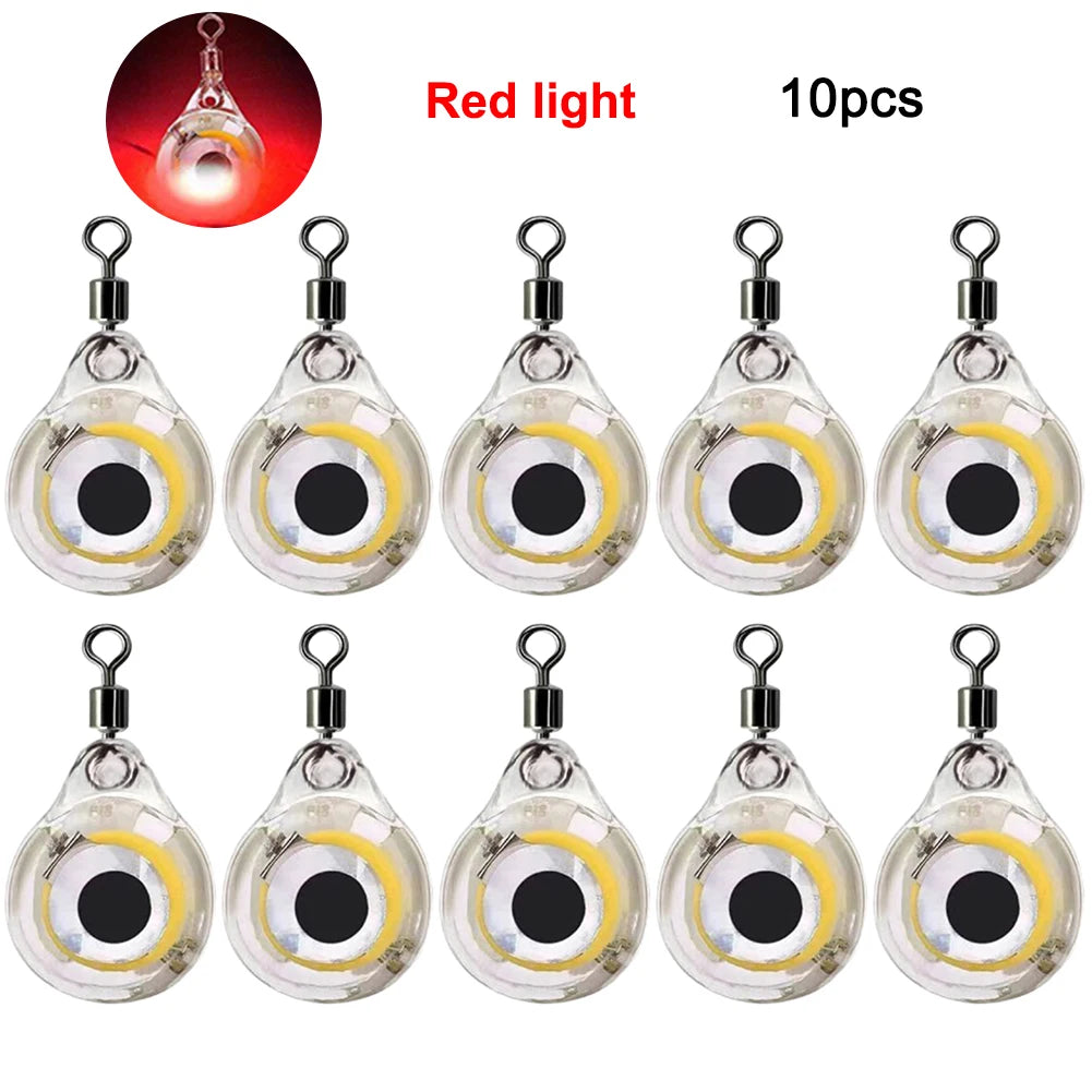 10-100Pcs Mini Fishing Lure Light LED Attracting Fish Underwater Eye Shape Luminous Lure