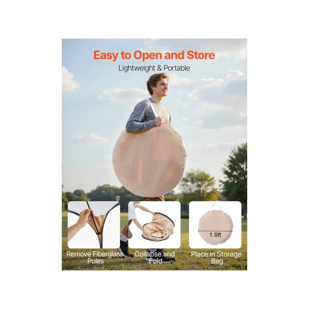 Pop Up Sports Tent, 47x47 Inch Clear Bubble Tent for 1 Person, Waterproof Outdoor Pod with Floor Mat and Top Cover, Camping Shelter Dome