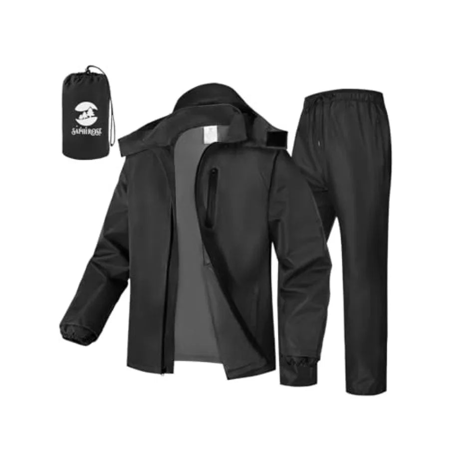 Men's Waterproof Rain Gear 2pcs/set Packable Rain Suit for Working Fishing