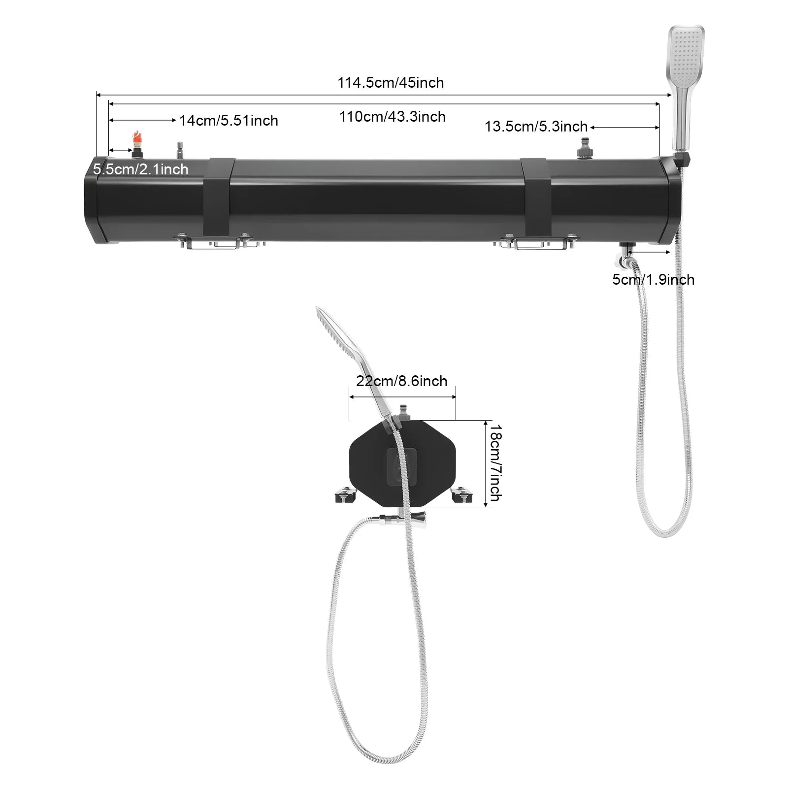 30L Portable Water Tank for Camping Roof Rack Mount Shower freshwater washing