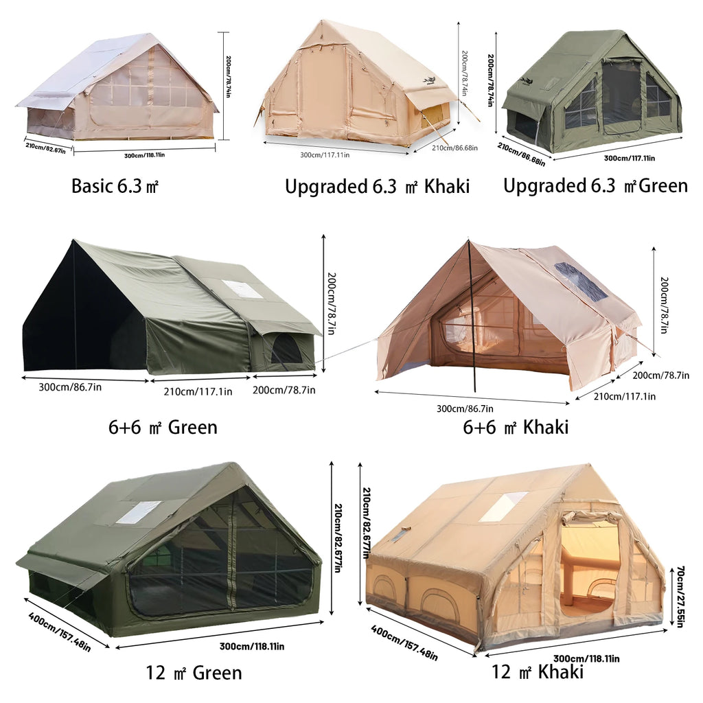 Large Inflatable Camping Tent with Skylight, Quick Air-Flow