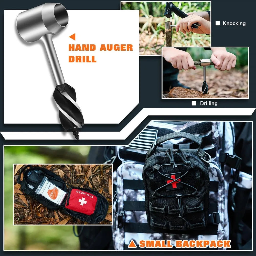 45L Survival Gear Set Camping Backpack First Aid Kit Outdoor Hiking Equipment