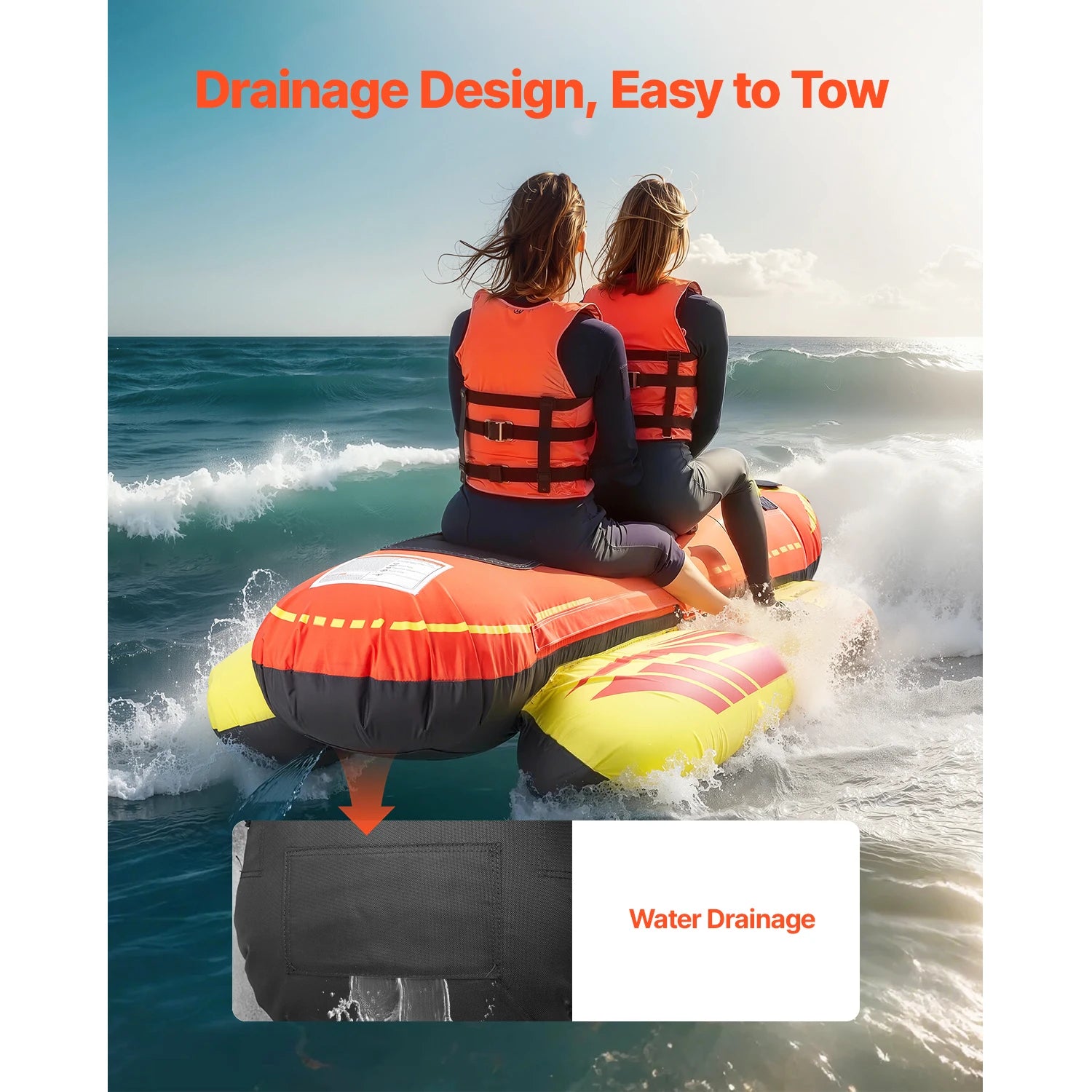 Towable Tubes for Boating 1-3Rider Inflatable Boat Tubes 510lbs Capacity
