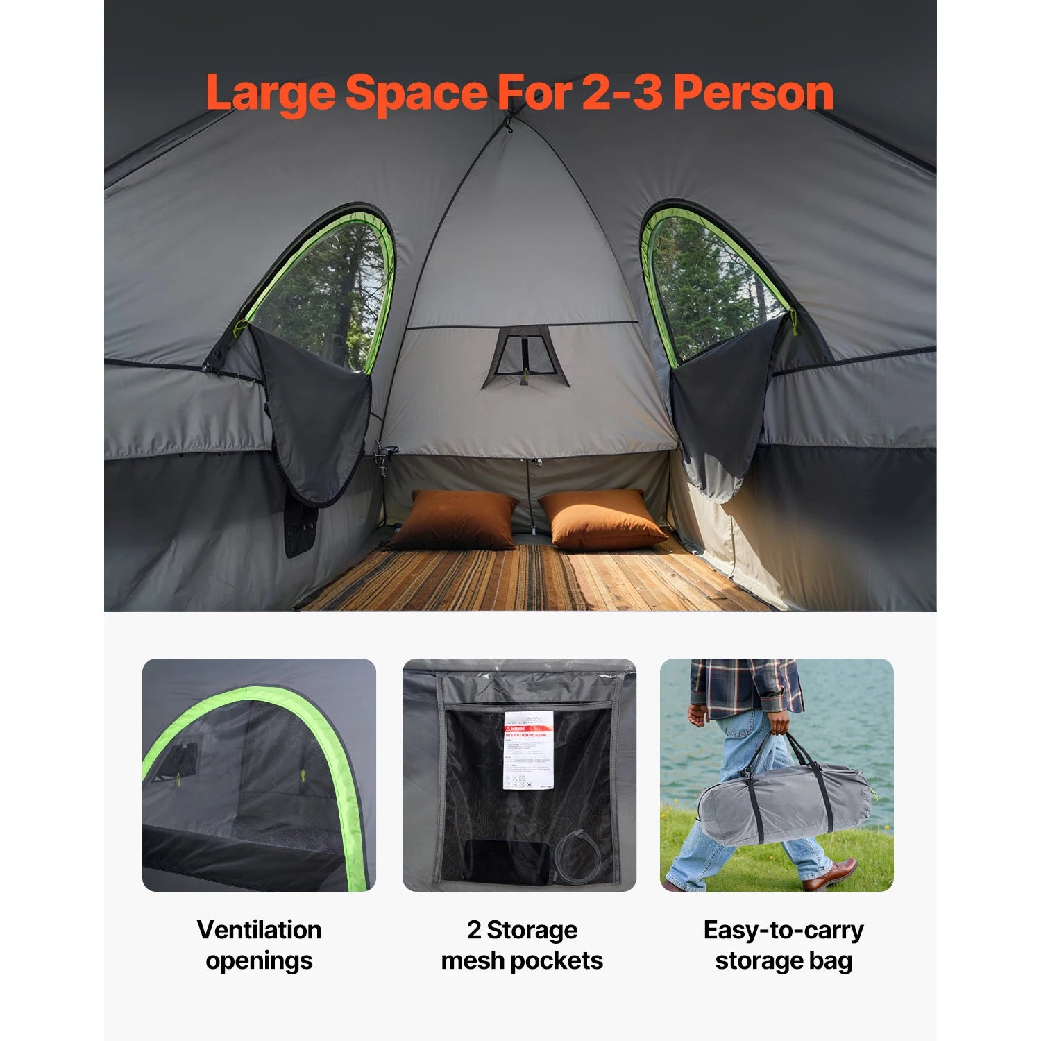 Pickup Truck Bed Tent Camping 2-3 Person  Expandable Awning