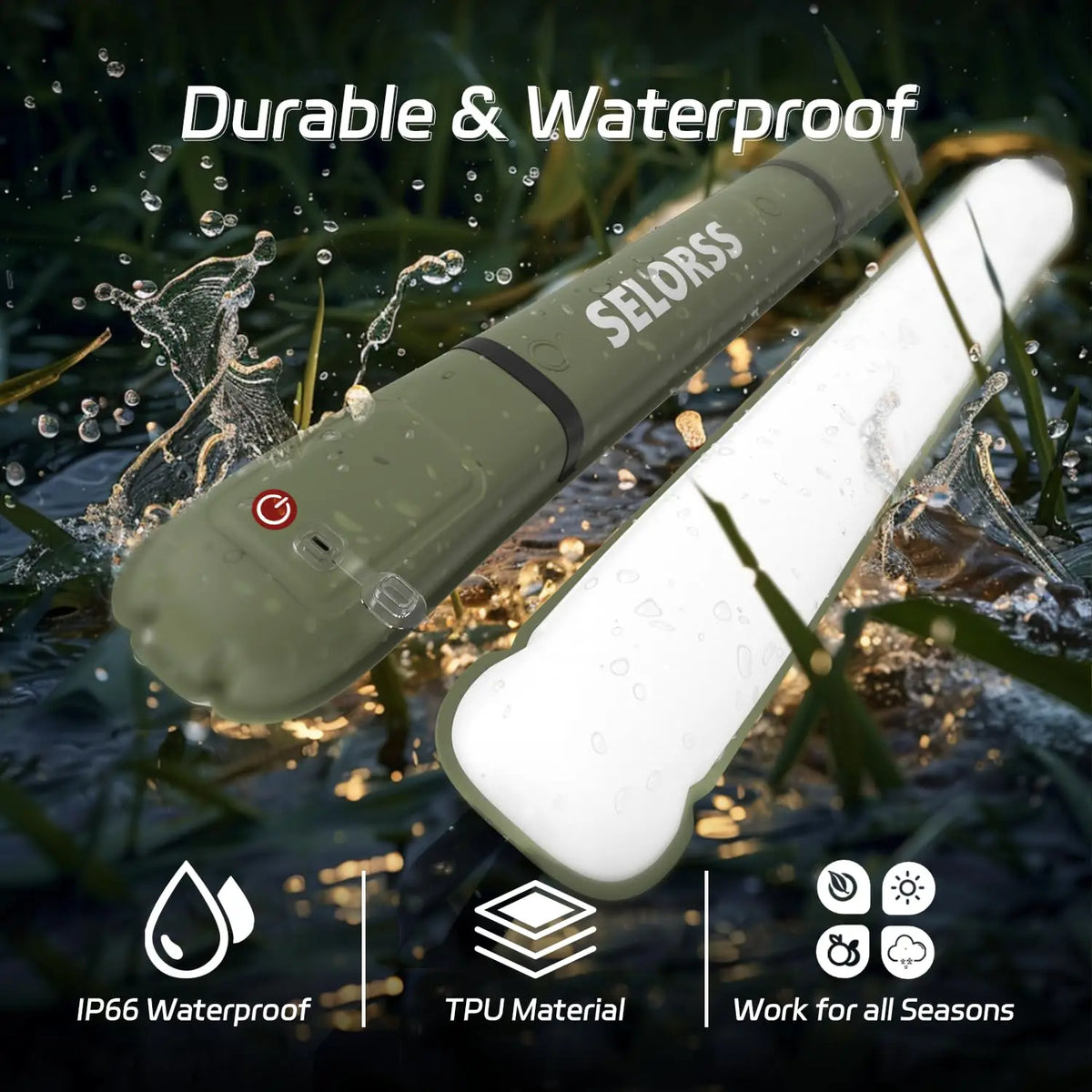 Rechargeable Portable Camping Strong Light Waterproof 2000 mAh Tent Lamp Spotlight Outdoor Lighting