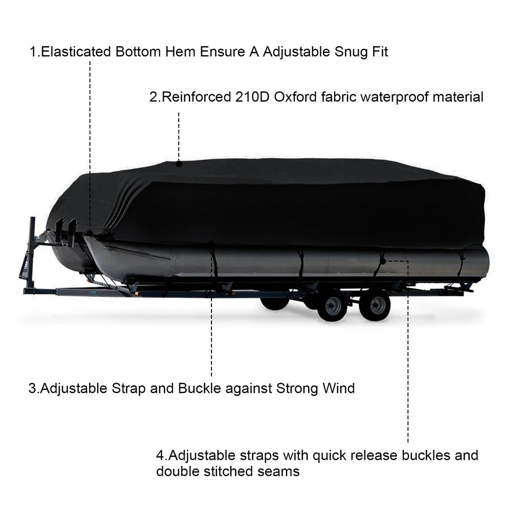 17-24ft For Universal Boat Covers 210D Waterproof Dustproof  Pontoon Cover Protect