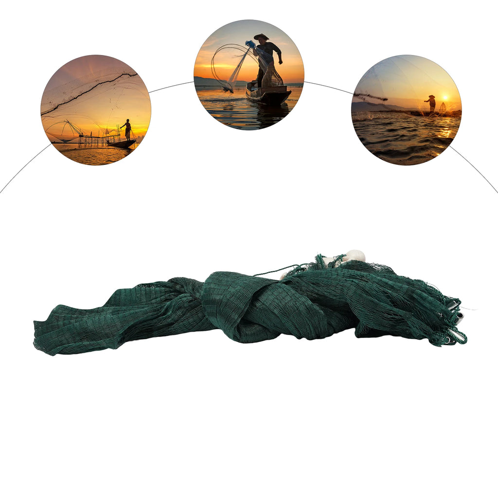 3*20m/10*65ft Fishing Net with Weight & Float Fishing Drag Net Hand Throw Net for Seining Minnows