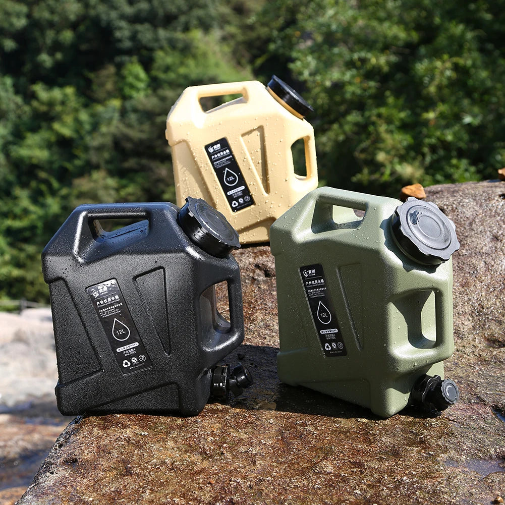 12L Camping Water Container Carrier Portable Large Capacity Outdoor Hiking