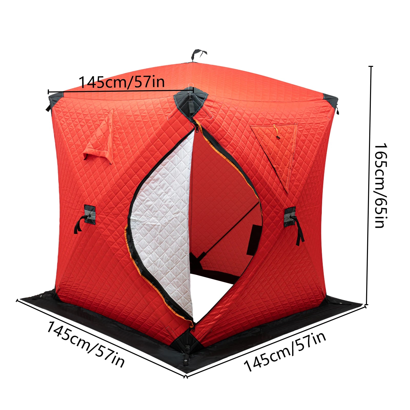 Ice Fishing Insulated Tent, 1-2 Person Shelter, Portable Therma Windproof Camping