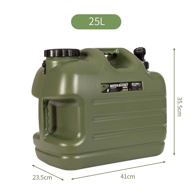 10L/12L/18L/25L Large Military Green Water Tank Carrier Container with Spigot for Camping Outdoors
