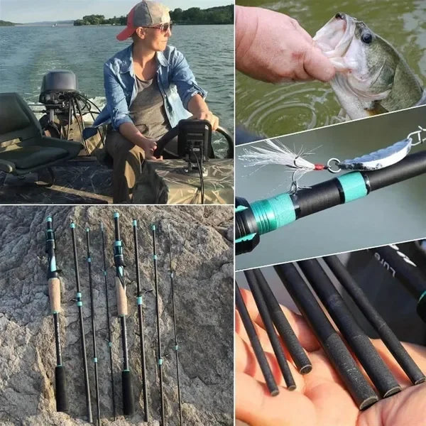 180cm/70.86inch 4 Section Fiberglass Spinner Baitcasting Fishing Rod Carp Fishing