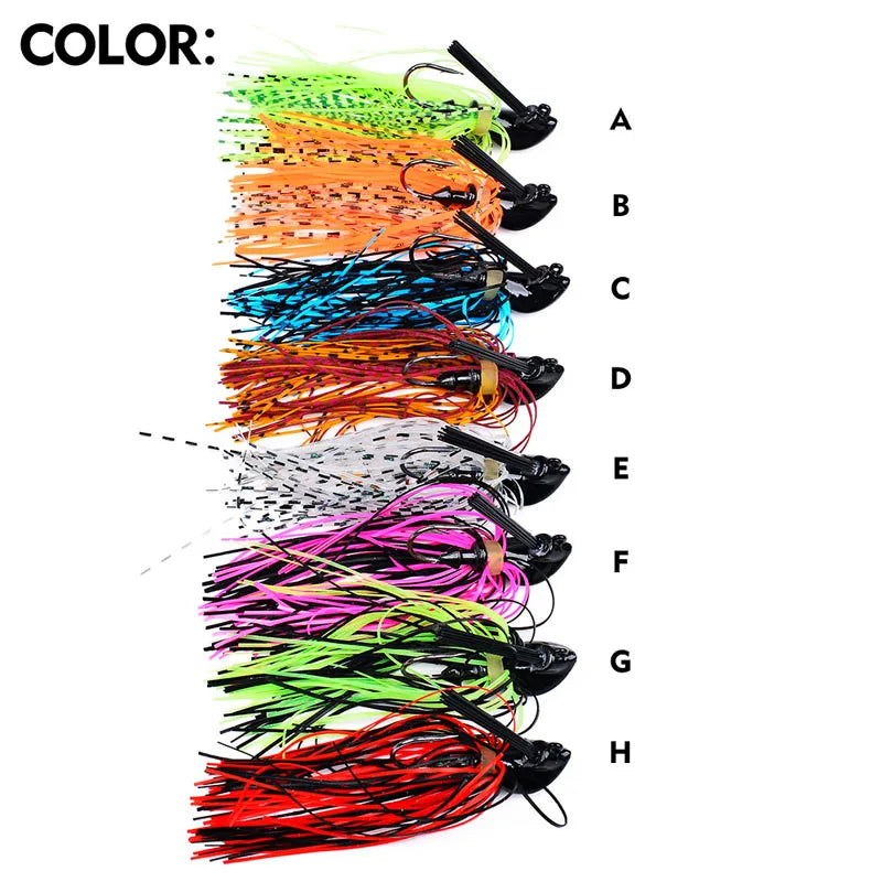 8Pcs Bass Trout Football Jigs Set Weedless Finesse Jig Swim Jigs with Silicone Skirts 1/4 3/8 1/2 oz