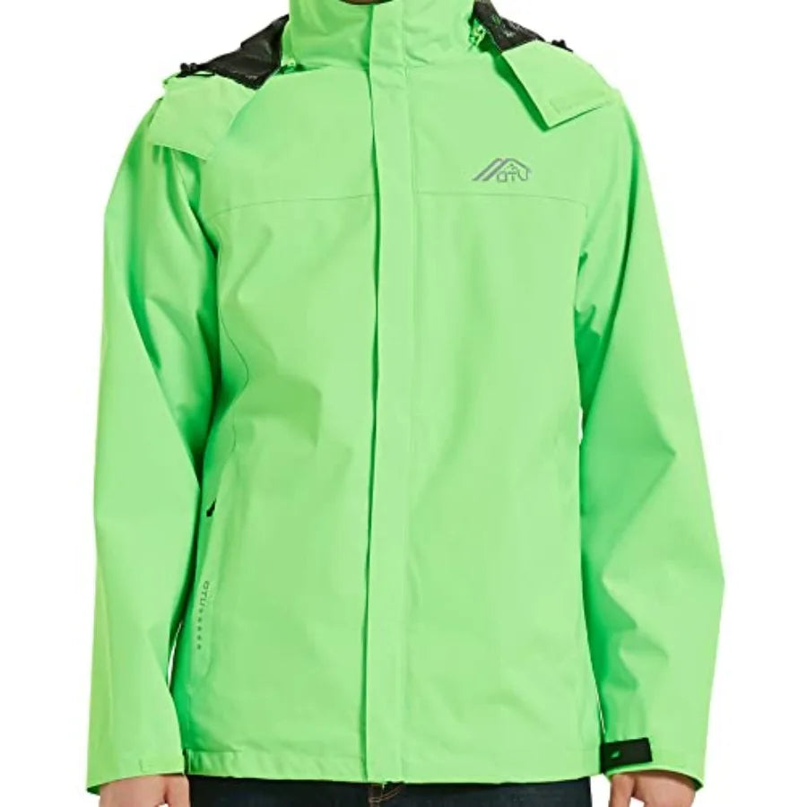 Men's Lightweight Waterproof Hooded Rain Jacket Outdoor Raincoat Shell Jacket for Hiking