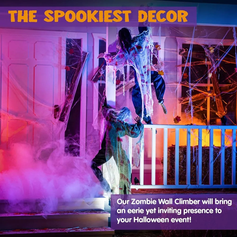 2 Pack 47" Halloween Climbing Zombies Wall Decoration Outdoor Dead Zombie Decoration for Haunted House