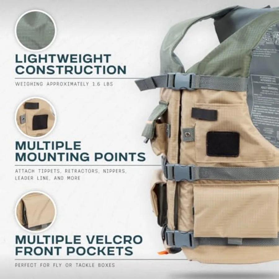 Fisherman Lifejacket PFD  Professional Quickly Float Up In Water Emergency