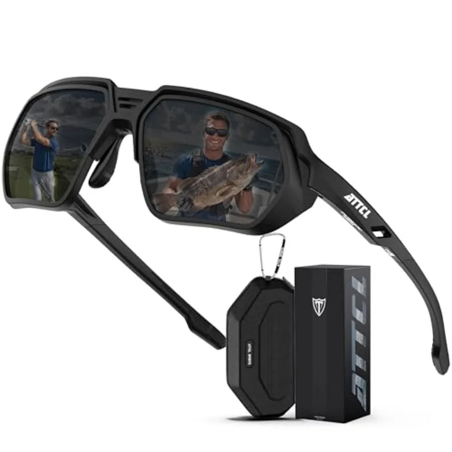 Sports Polarized Sunglasses for Men: Women UV400 Protection, Lightweight Wrap Around TR90 Frame