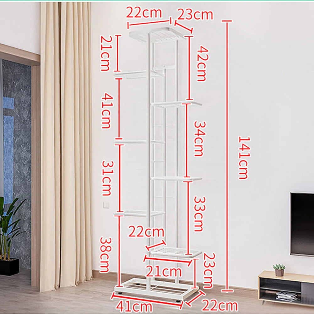 8 Tiers Metal Plant Stand Outdoor 9 Plant Holders