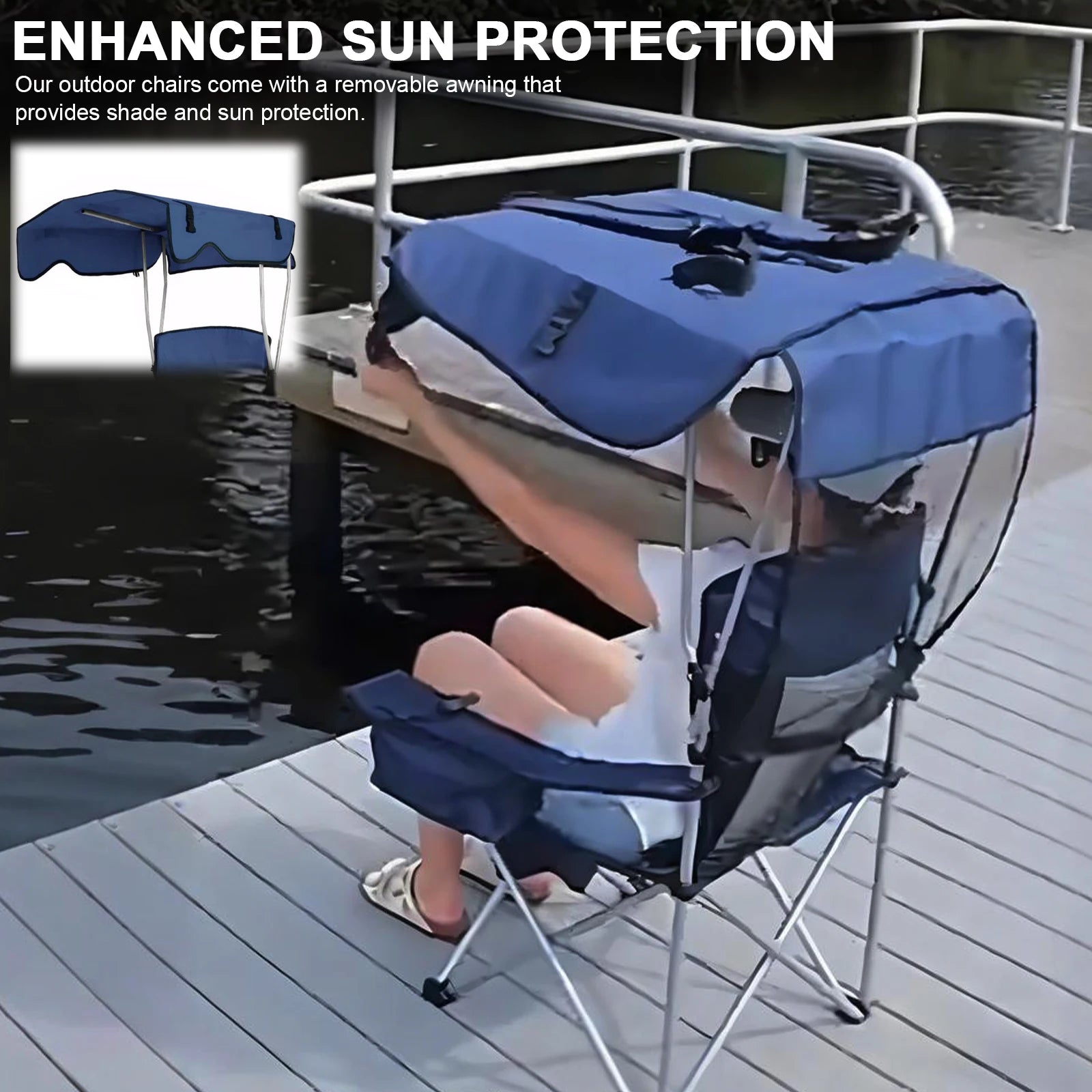 Large Camping Lawn Chair with Cover & Cup Holder Folding Fishing Chair