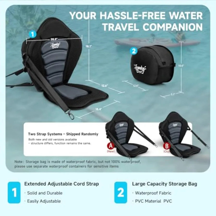 Kayak Seats with Back Support for Sit on Top, Universal Paddle Board Seat for Paddleboard, Canoe