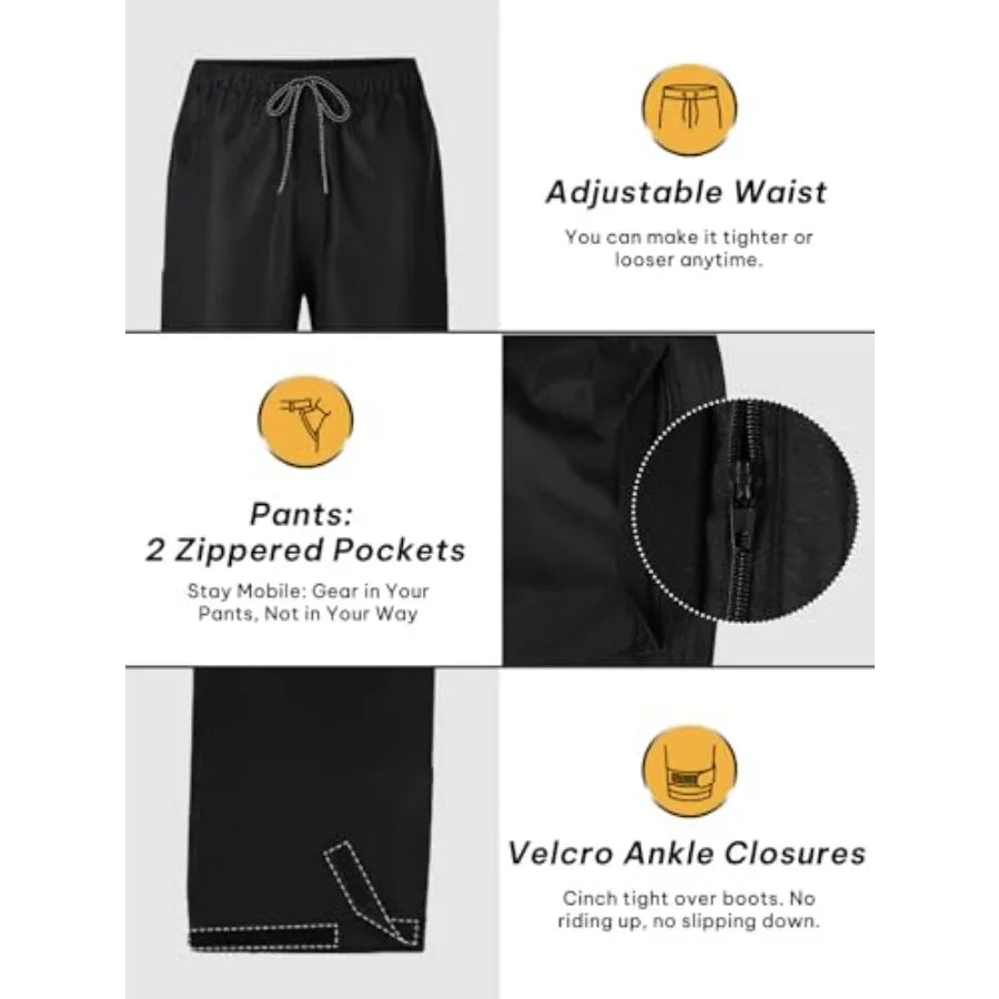 Men's Waterproof Rain Gear 2pcs/set Packable Rain Suit for Working Fishing