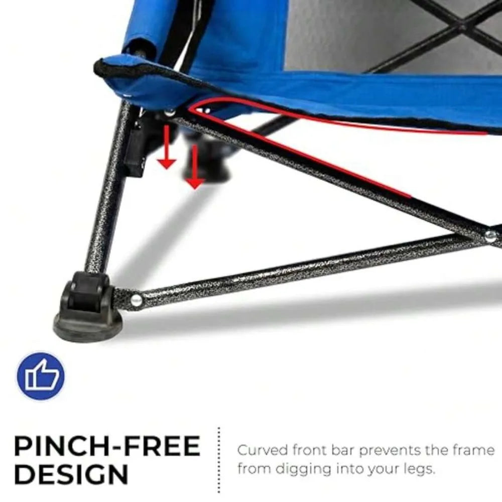 4 Pack Heavy Duty Folding Beach Chairs for Adults with High Back, Low Profile, 22.5 inch Wide Seat, Adjustable Headrest, Breathable Mesh Back