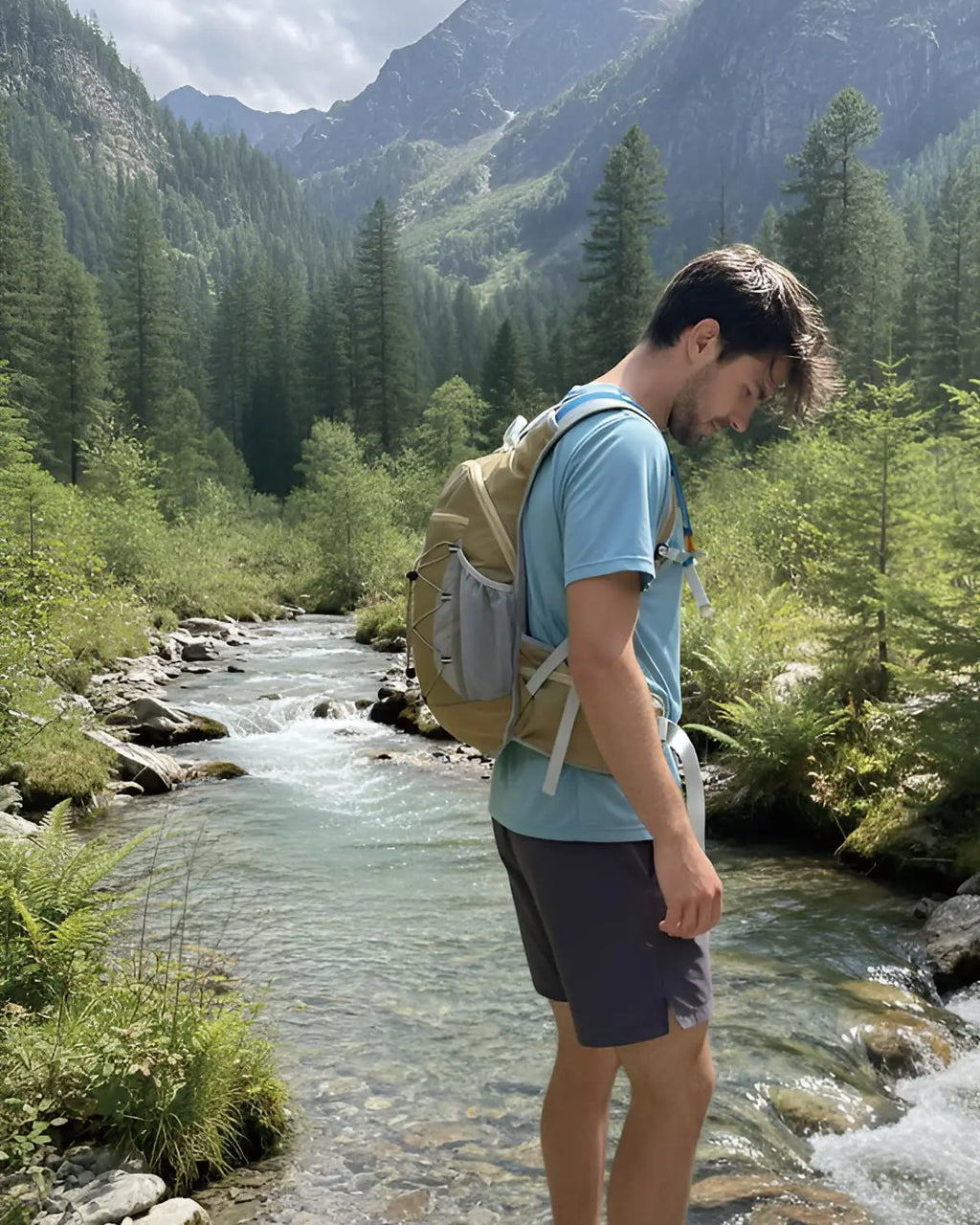 Hydration Backpack with 2L Water Bladder, Lightweight 15L Daypack for Hiking Running Skiing