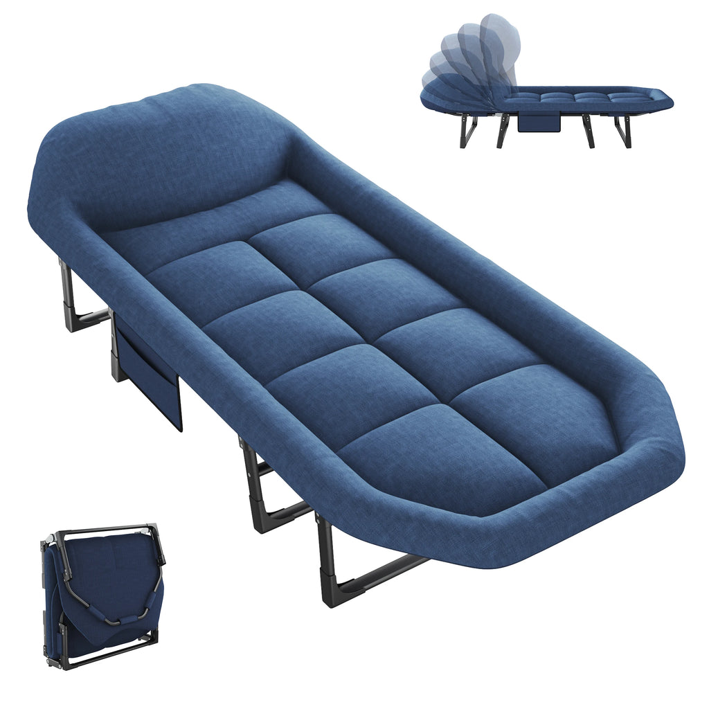 Adjustable Folding Camping Bed with Mattress  Lightweight Camping Cot with Carry Bag 6 Angles