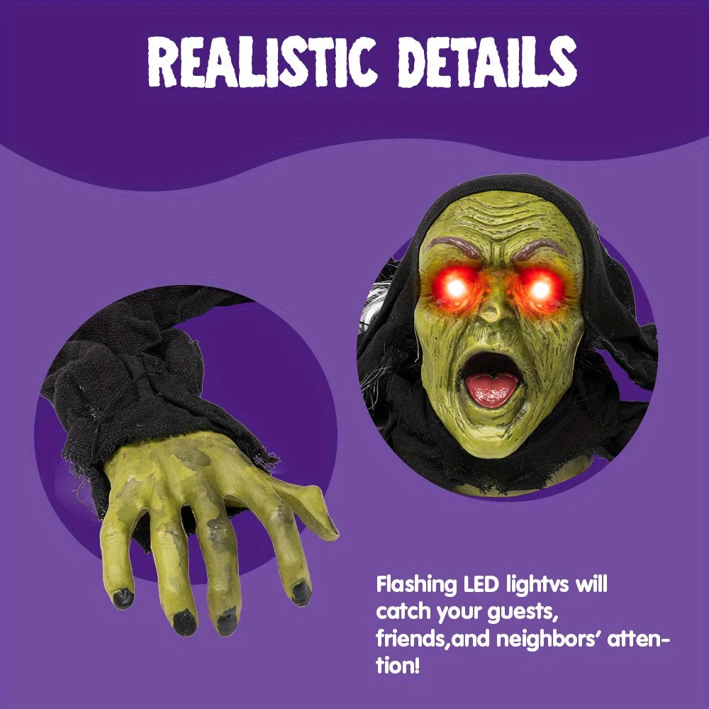 Outside Zombie Groundbreaker Halloween Decoration with Sound and Flashing Eyes Scary Groundbreaker for Yard Lawn Graveyard
