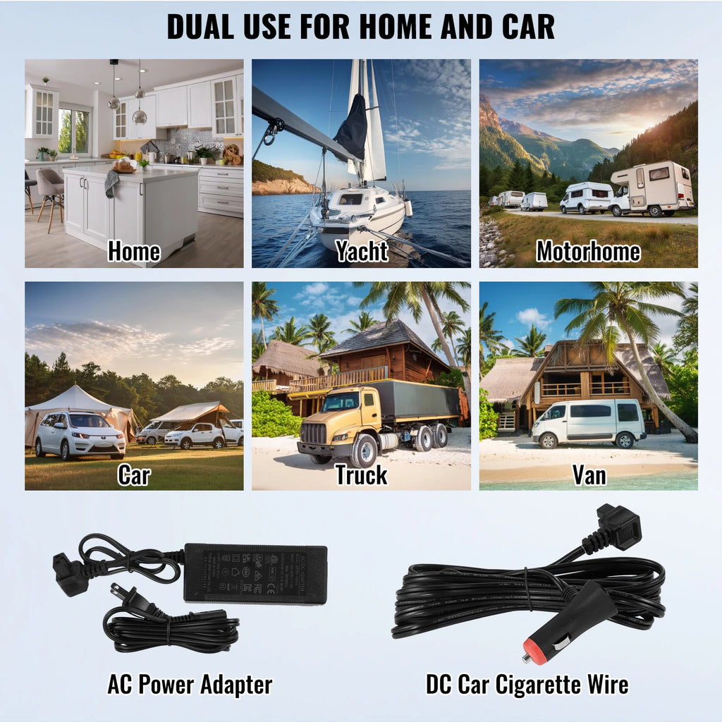8L to 75L Car Refrigerator Fridge Portable Icebox Single & Dual Zone Temp Adjustable for Outdoor Camping RV