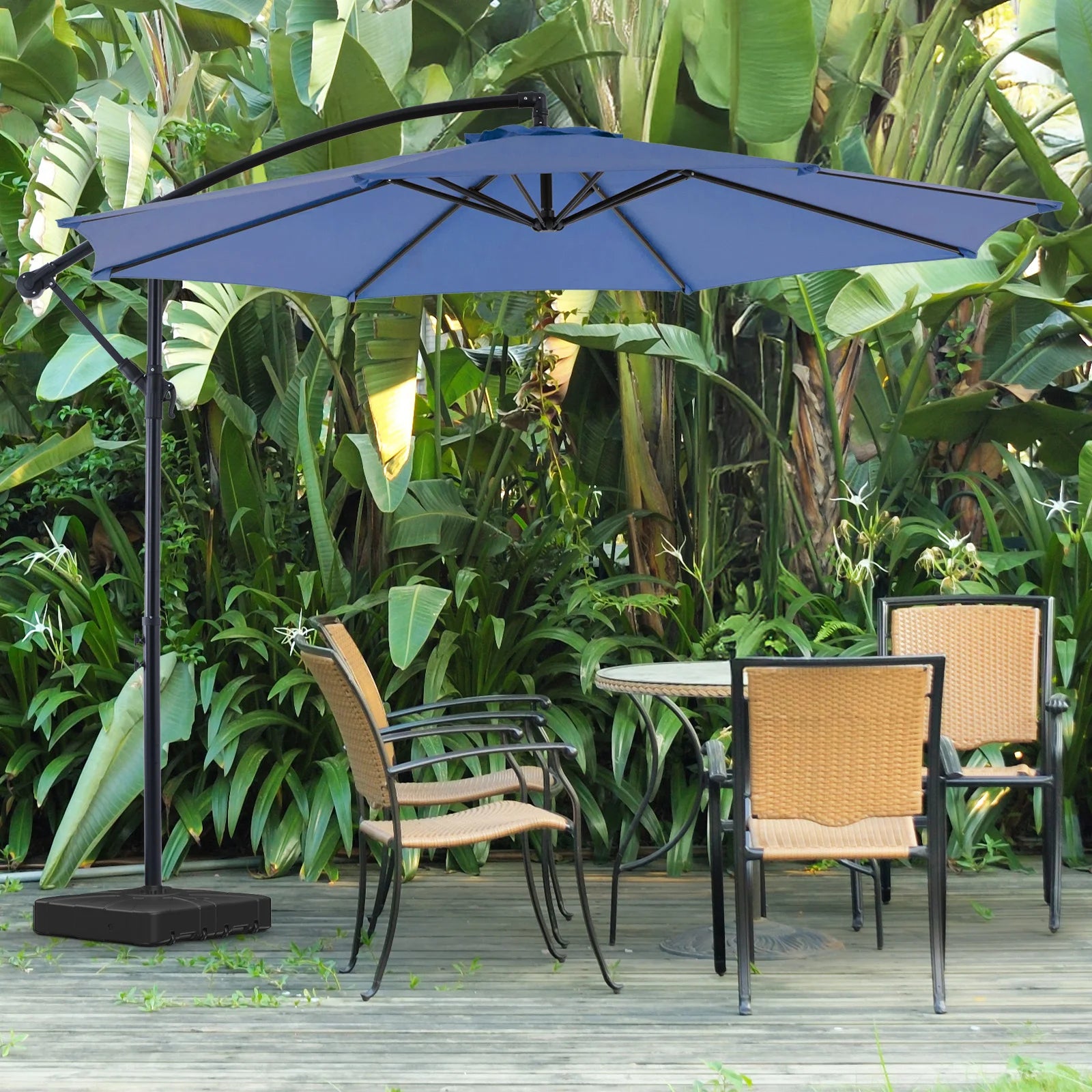 10FT Outdoor Patio Umbrella Hanging Cantilever with Easy Tilt Adjustment