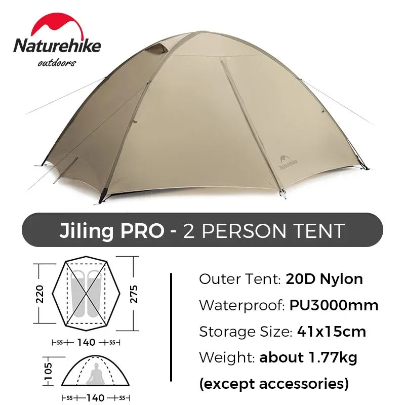 UL PRO 1/2 Person Backpacking Tent Hiking Tent Outdoor Camping Portable Equipment Mountaineering Tent Ultralight Waterproof