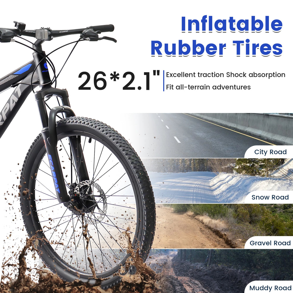Dual Full Suspension Mountain Bike 24/26/27.5 Inch, 21-Speed Men/Women