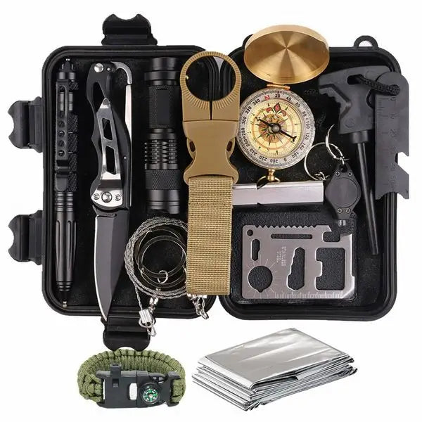 14-In-1 Outdoor Emergency Survival Kit Camping Hiking Case Set Box
